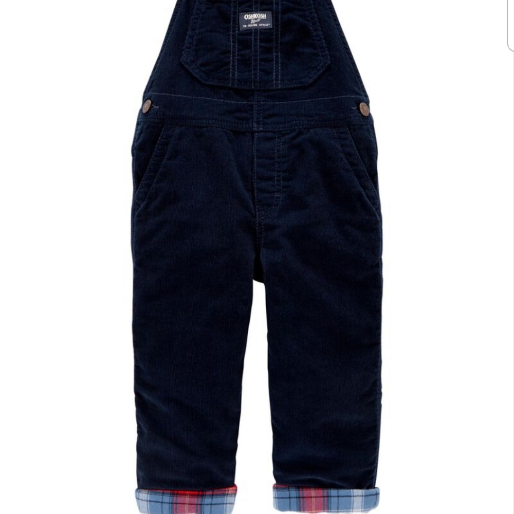 Oshkosh Corduroy Flannel Lined Overalls
